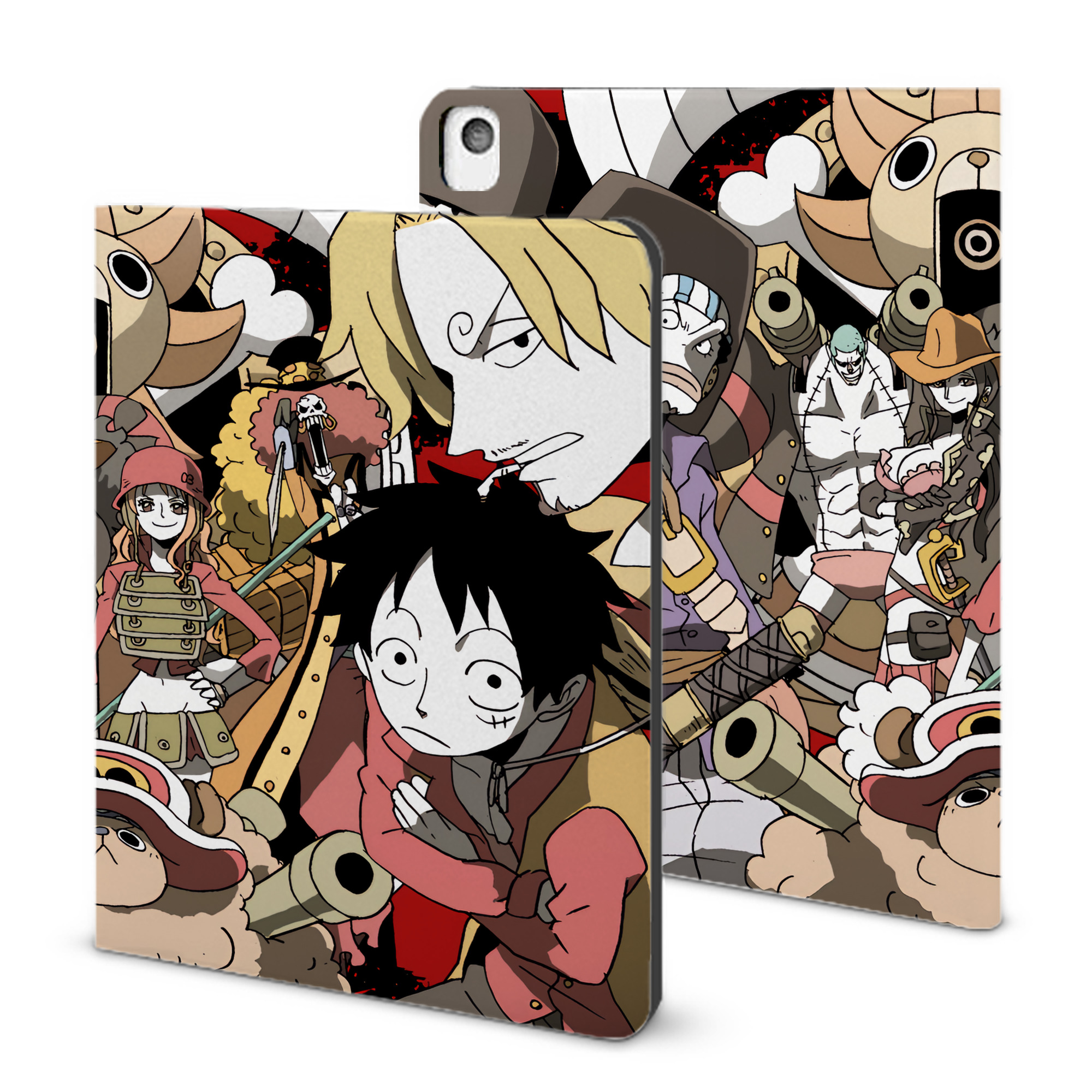 （画像用） ワンピース ONE PIECE IPadケース ペンホルダー付き ブックスタイルデザイン